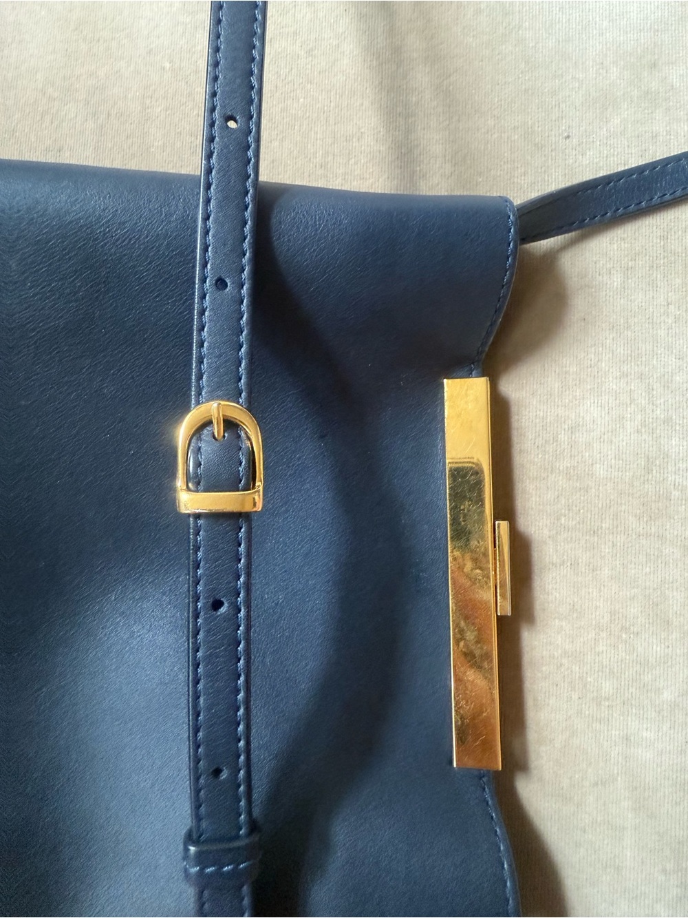 Khaite Etta Bag in Navy Leather - Picture 11 of 11